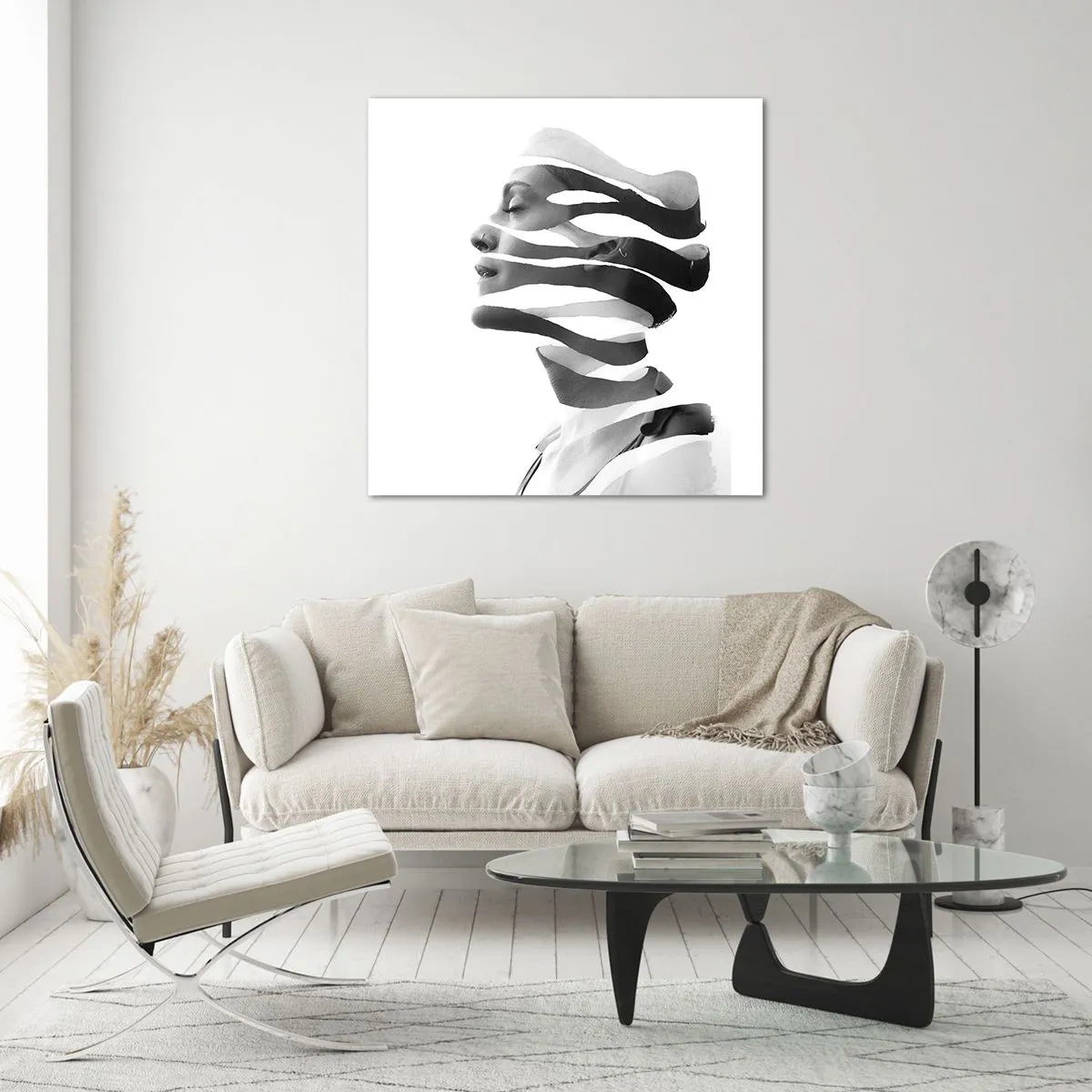 Cuadro sobre vidrio - Impresiones sobre Vidrio - Retrato surrealista - 40x40 cm