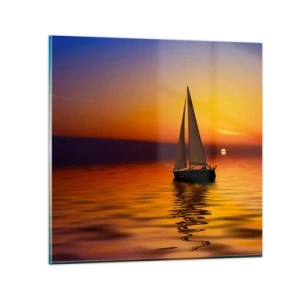 Cuadro sobre vidrio - Impresiones sobre Vidrio - Qué tranquilo el anochecer… - 40x40 cm