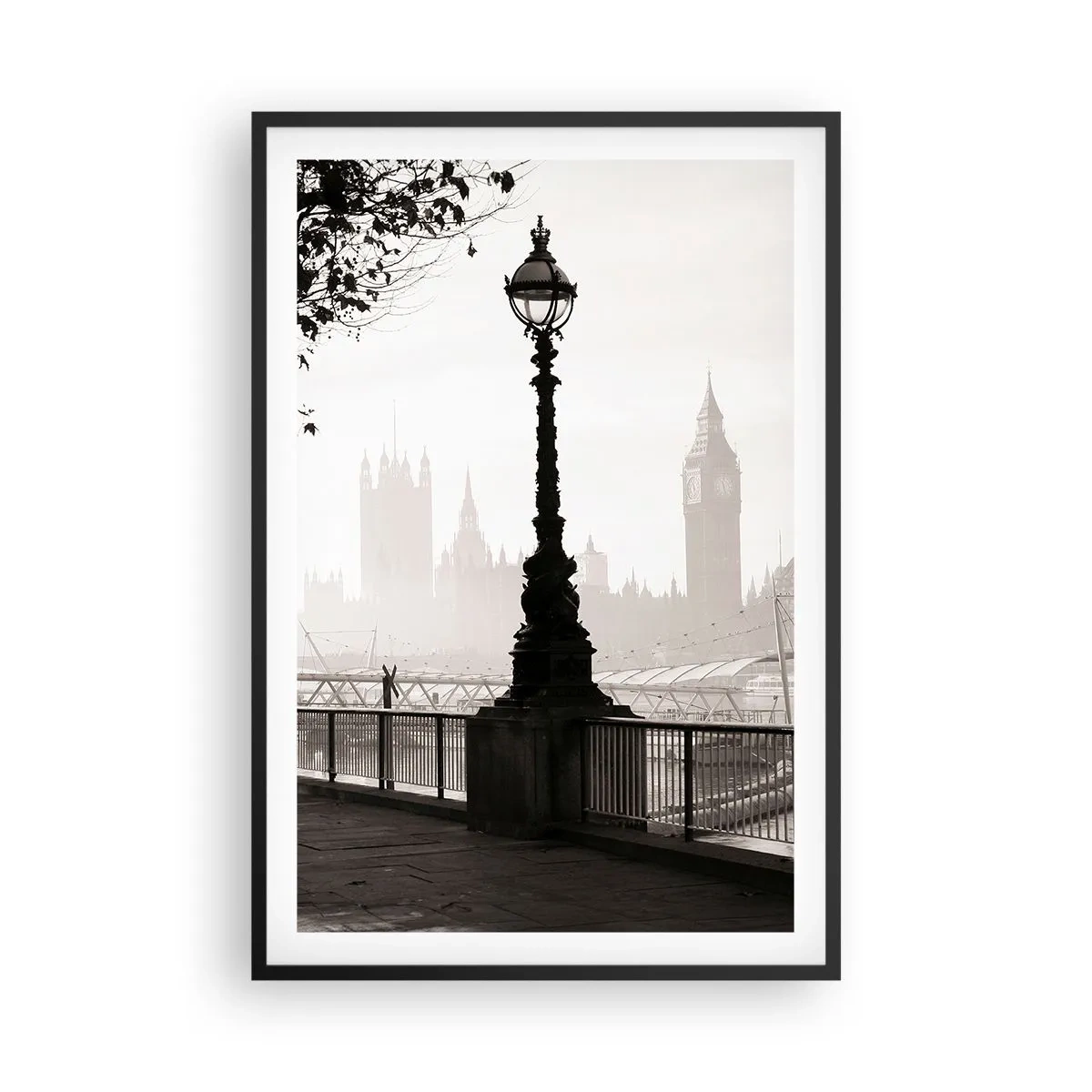 Póster en marco negro - La mañana de Londres - 61x91 cm