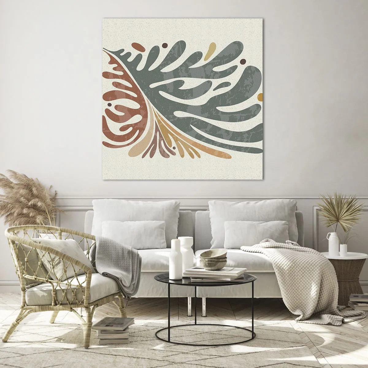 Cuadro sobre vidrio - Impresiones sobre Vidrio - Hoja multicolor - 30x30 cm