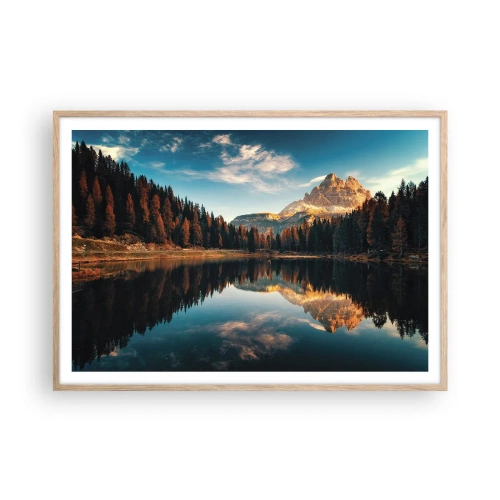 Póster en marco roble claro - Paisaje duplicado - 100x70 cm
