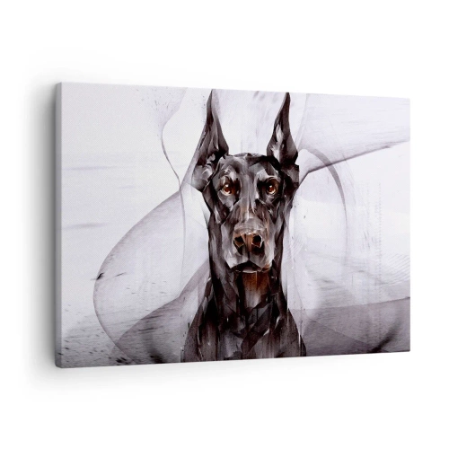 Cuadro sobre lienzo - Impresión de Imagen - Retrato abstracto de un perro en un enfoque artístico - 70x50cm - Nacido noble - Decoración de pared moderna para salón y dormitorio ARTTOR