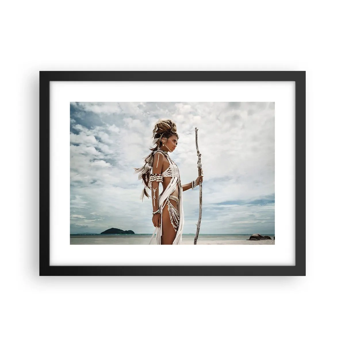 Póster en marco negro - Reina de los trópicos - 40x30 cm
