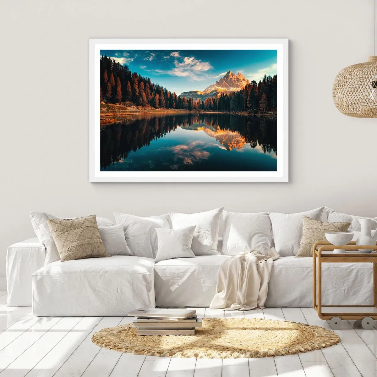 Póster en marco blanco - Paisaje duplicado - 100x70 cm