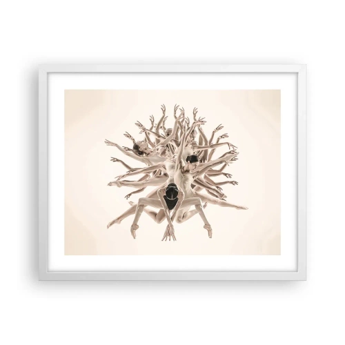Póster en marco blanco - Floreciendo en la danza - 50x40 cm