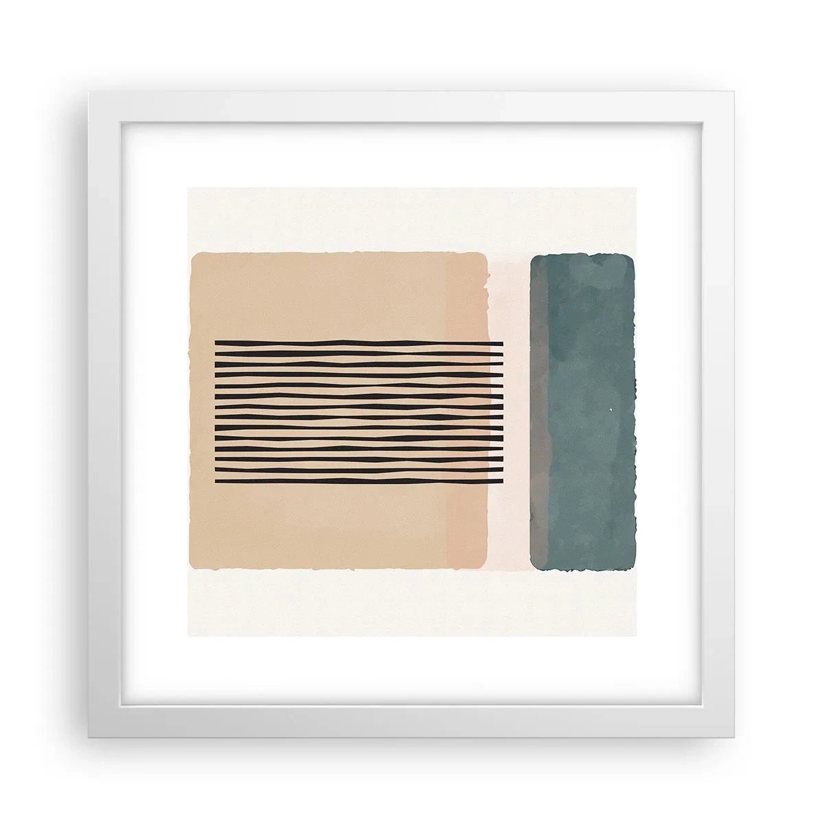 Póster en marco blanco - Todo en orden - 30x30 cm