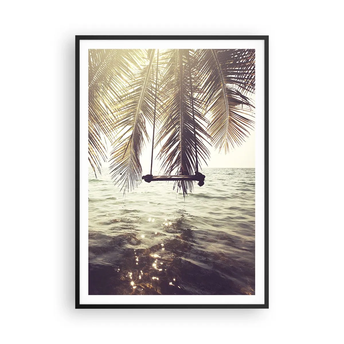 Póster en marco negro - Columpiar la imaginación - 70x100 cm