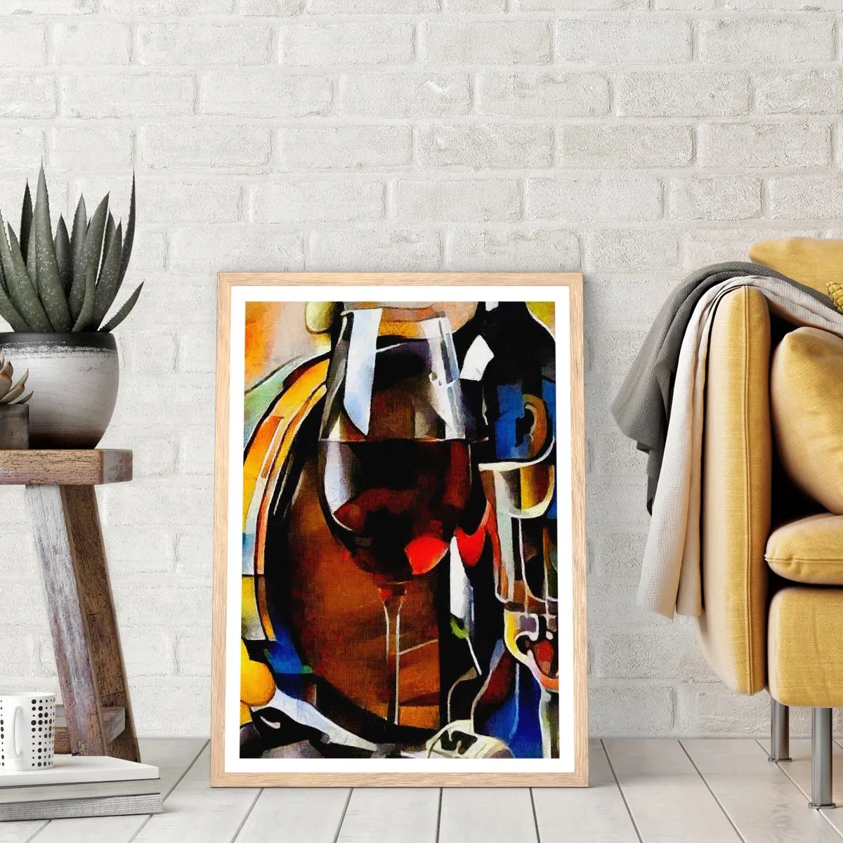 Póster en marco roble claro - Y el mundo se vuelve más colorido - 40x50 cm