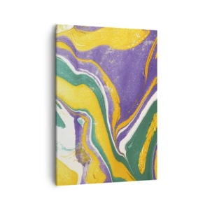 Cuadro sobre lienzo - Impresión de Imagen - Patrón de mármol abstracto en colores vivos. - 50x70cm - Olas de color - Decoración de pared moderna para salón y dormitorio ARTTOR