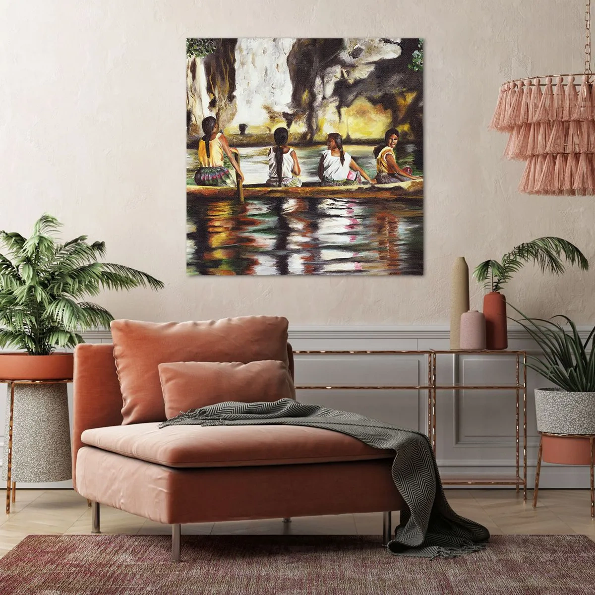 Cuadro sobre lienzo - Impresión de Imagen - En un paraíso polinesio - 70x70 cm