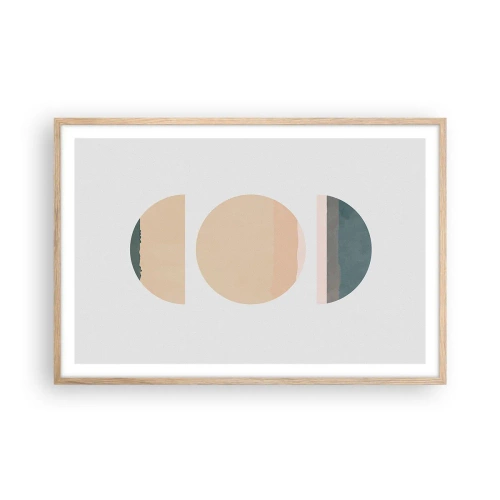 Póster en marco roble claro - Círculo tras círculo - 91x61 cm
