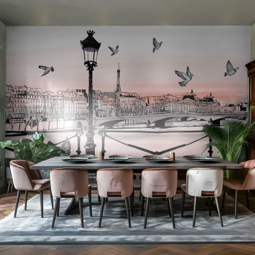 Fotomural Premium Canvas - Sobre los tejados de París - Arquitectura, Ciudad, París - 350x256 cm