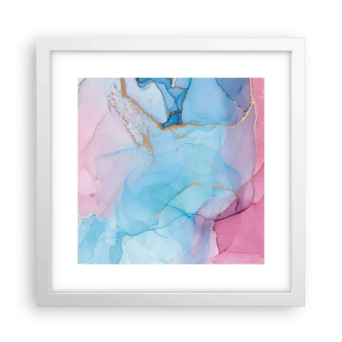 Póster en marco blanco - Reuniones y encuentros de colores - 30x30 cm