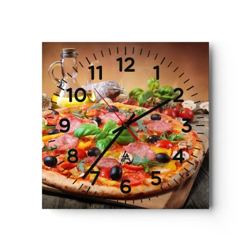 Reloj de pared - Reloj de vidrio - Con un verdadero sabor italiano - 30x30 cm