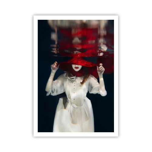 Póster - Blanco y rojo - 70x100 cm