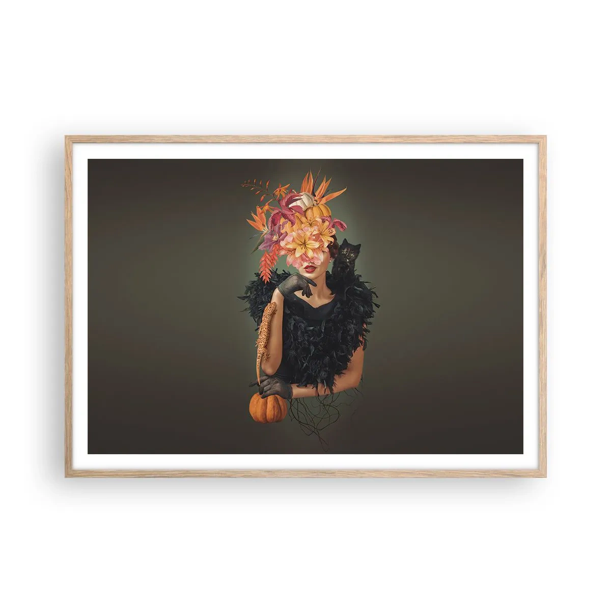 Póster en marco roble claro - Hechizo de bruja - 100x70 cm