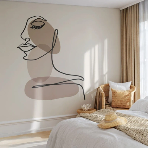 Fotomural Autadhesivo Deluxe Sticker - Escucharse a sí misma - Abstracción, cara de mujer, Gráficos - 400x280 cm