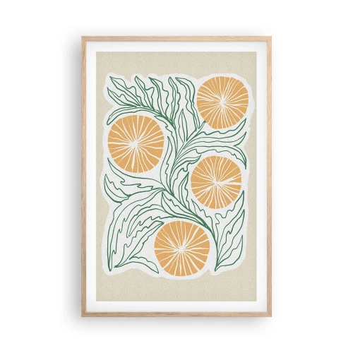 Póster en marco roble claro - Étnico con un toque de abstracción - 61x91 cm