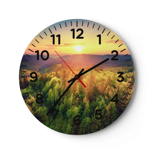 Reloj de pared - Reloj de vidrio - Desde lo alto - 40x40 cm