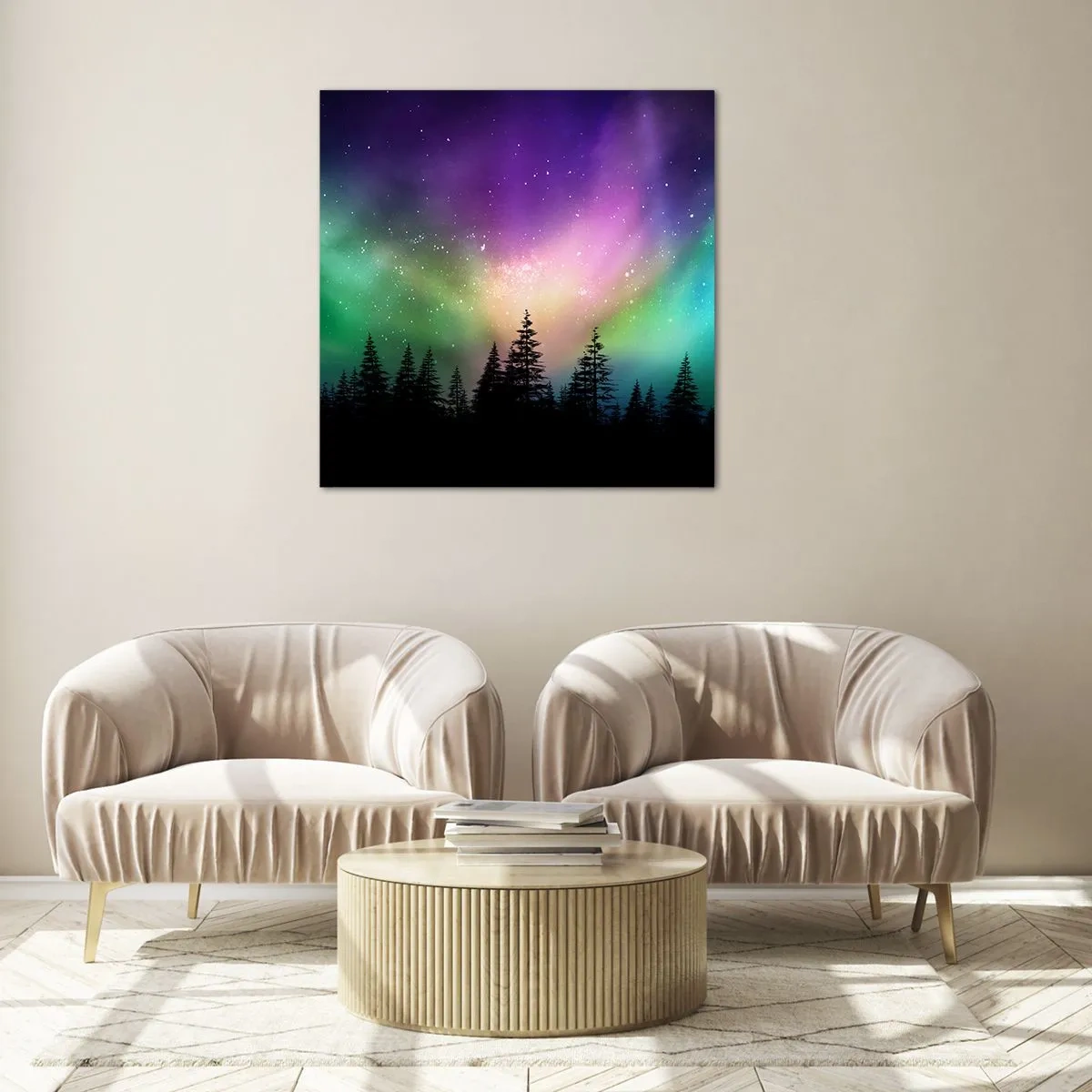 Cuadro sobre vidrio - Impresiones sobre Vidrio - Magia blanca - 70x70 cm