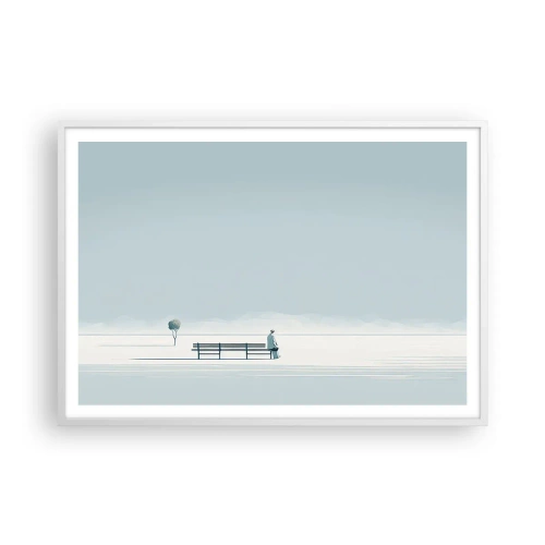 Póster en marco blanco - Sí, estoy esperando - 100x70 cm