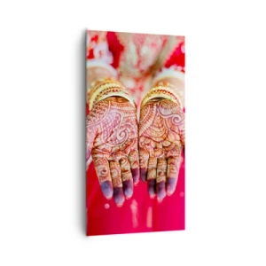 Cuadro sobre lienzo - Impresión de Imagen - Ritual con las manos - 65x120 cm