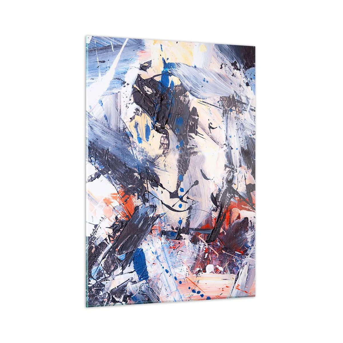 Cuadro sobre vidrio - Impresiones sobre Vidrio - Pintura abstracta en colores intensos - 50x70cm - Danza loca de la abstracción - Decoración de pared moderna para salón y dormitorio ARTTOR