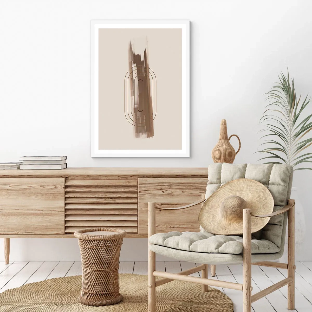 Póster en marco blanco - Un soplo de gris - 50x70 cm