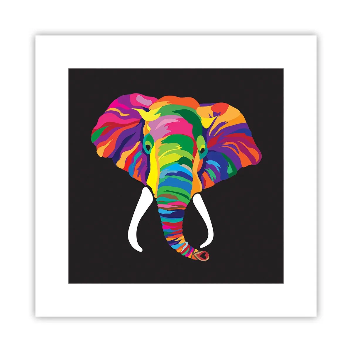 Póster - El elefante al que le gustaba bañarse en el arco iris - 30x30 cm