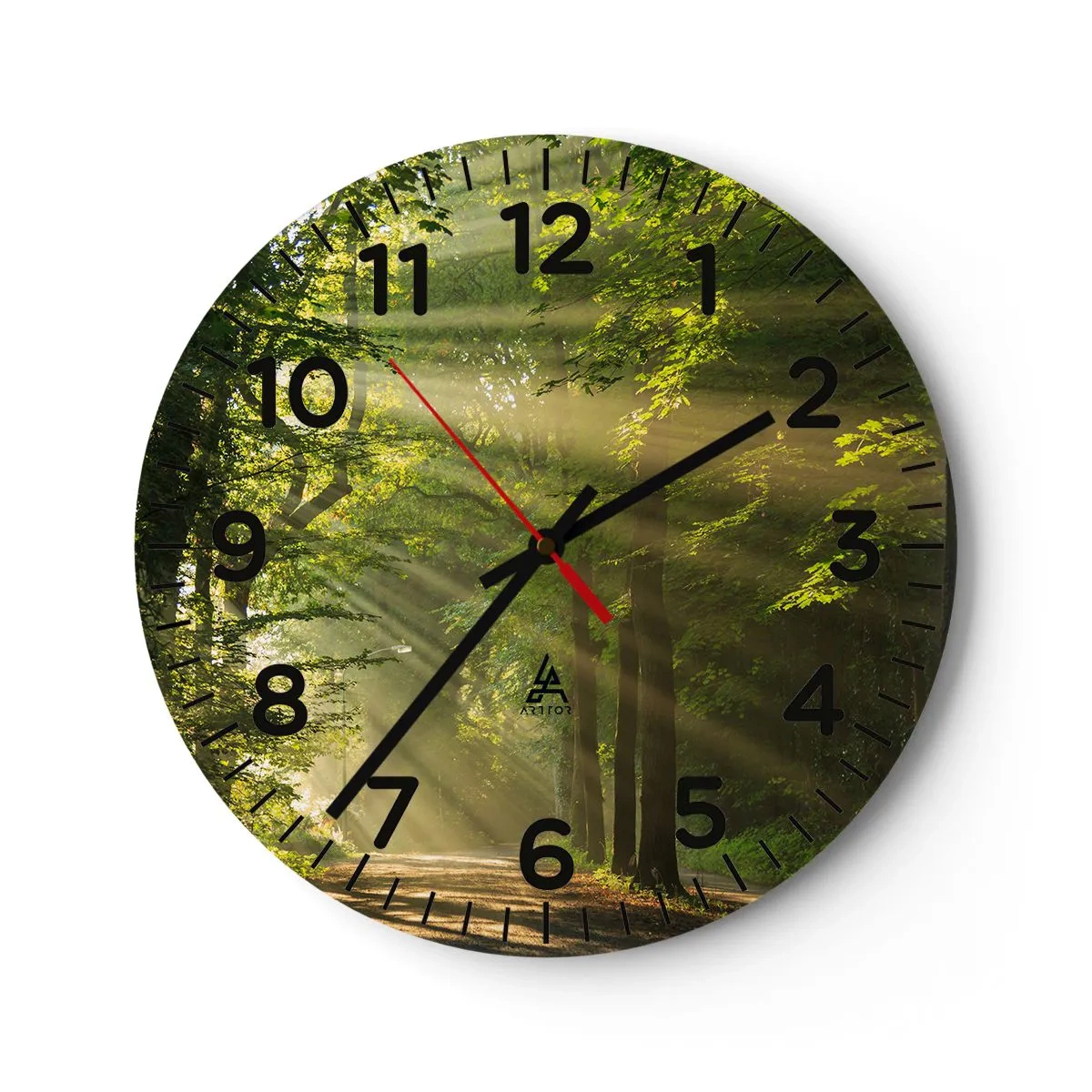 Reloj de pared - Reloj de vidrio - Un momento en el bosque - 40x40 cm