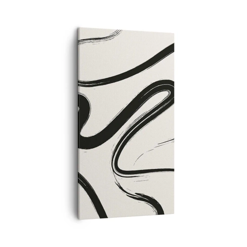 Cuadro sobre lienzo - Impresión de Imagen - Fantasía en blanco y negro - 45x80 cm