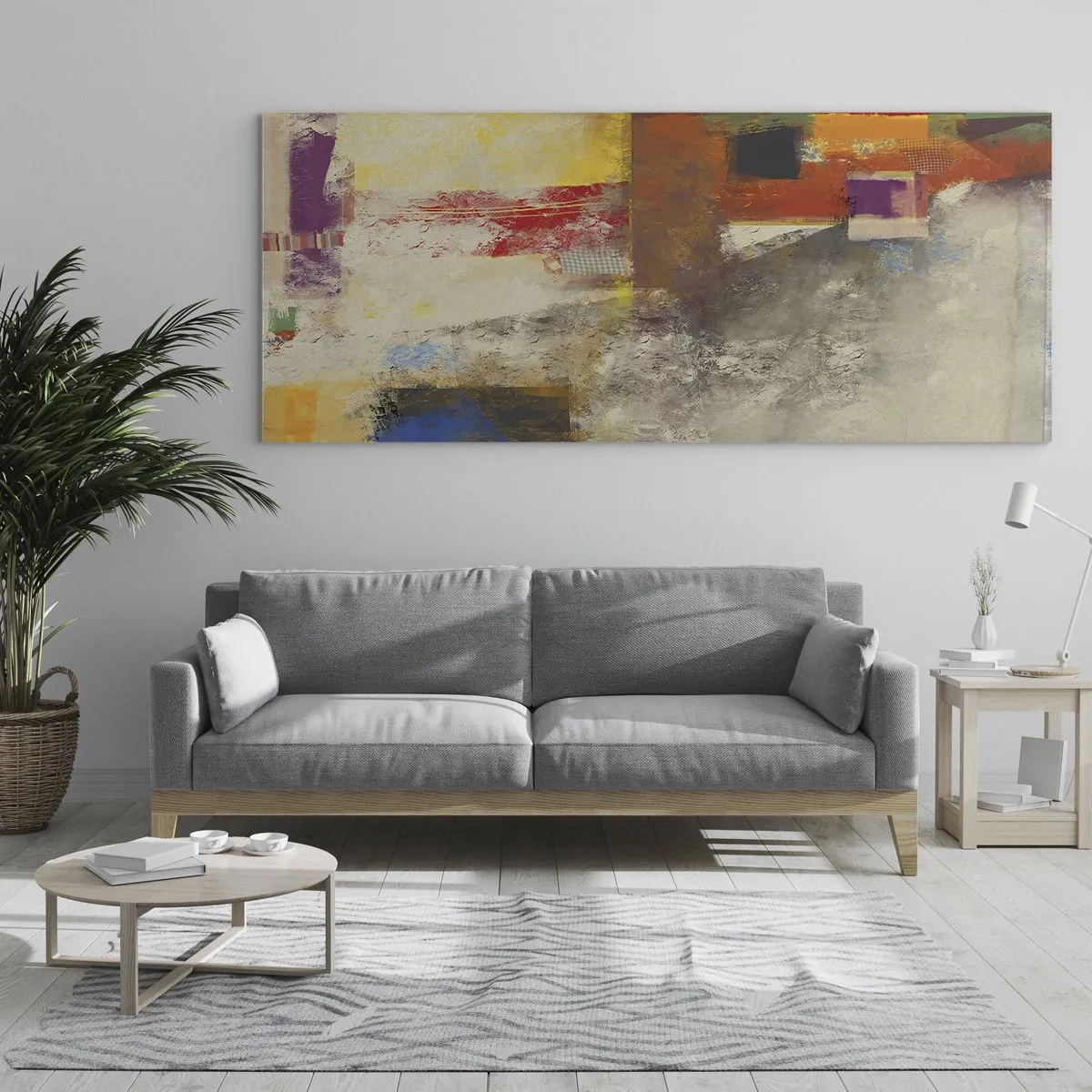 Cuadro sobre vidrio - Impresiones sobre Vidrio - Geometría de color - 100x40 cm