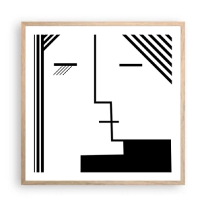 Póster en marco roble claro - Solo un beso - 60x60 cm