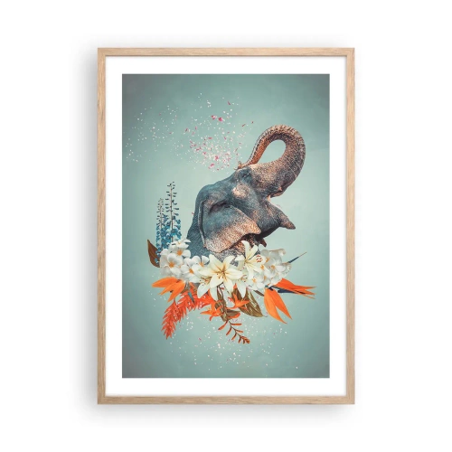 Póster en marco roble claro - Un grito de alegría - 50x70 cm