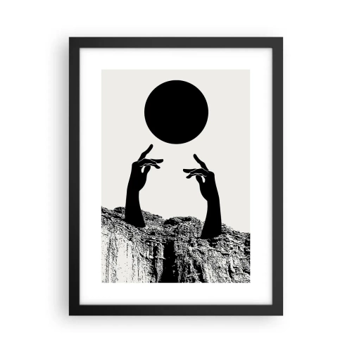 Póster en marco negro - Composición surrealista: el sol y el resto - 30x40 cm