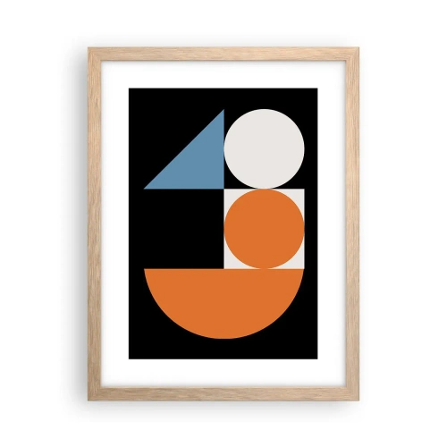 Póster en marco roble claro - Diseño con figuras - 30x40 cm