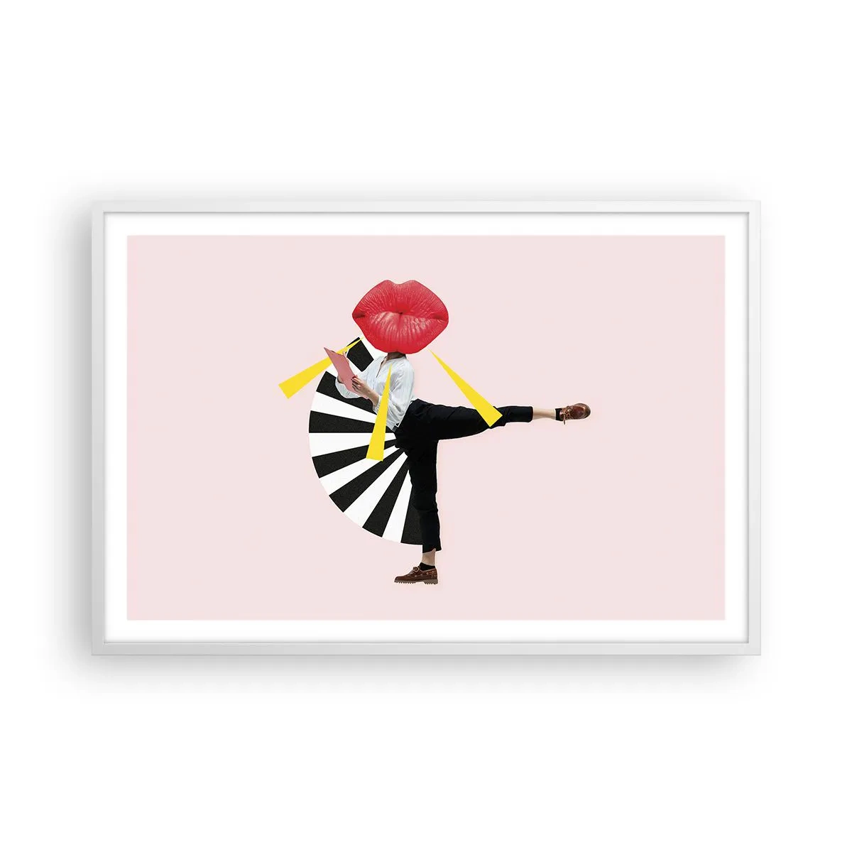 Póster en marco blanco - Arte pop surrealista - 91x61 cm