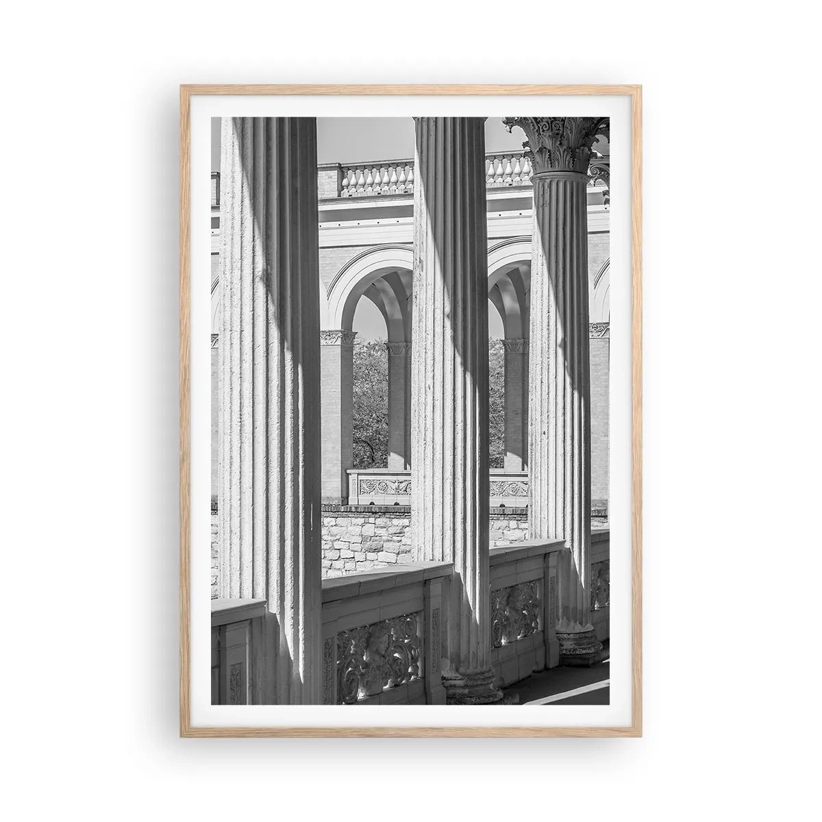 Póster en marco roble claro - Galería soleada - 70x100 cm