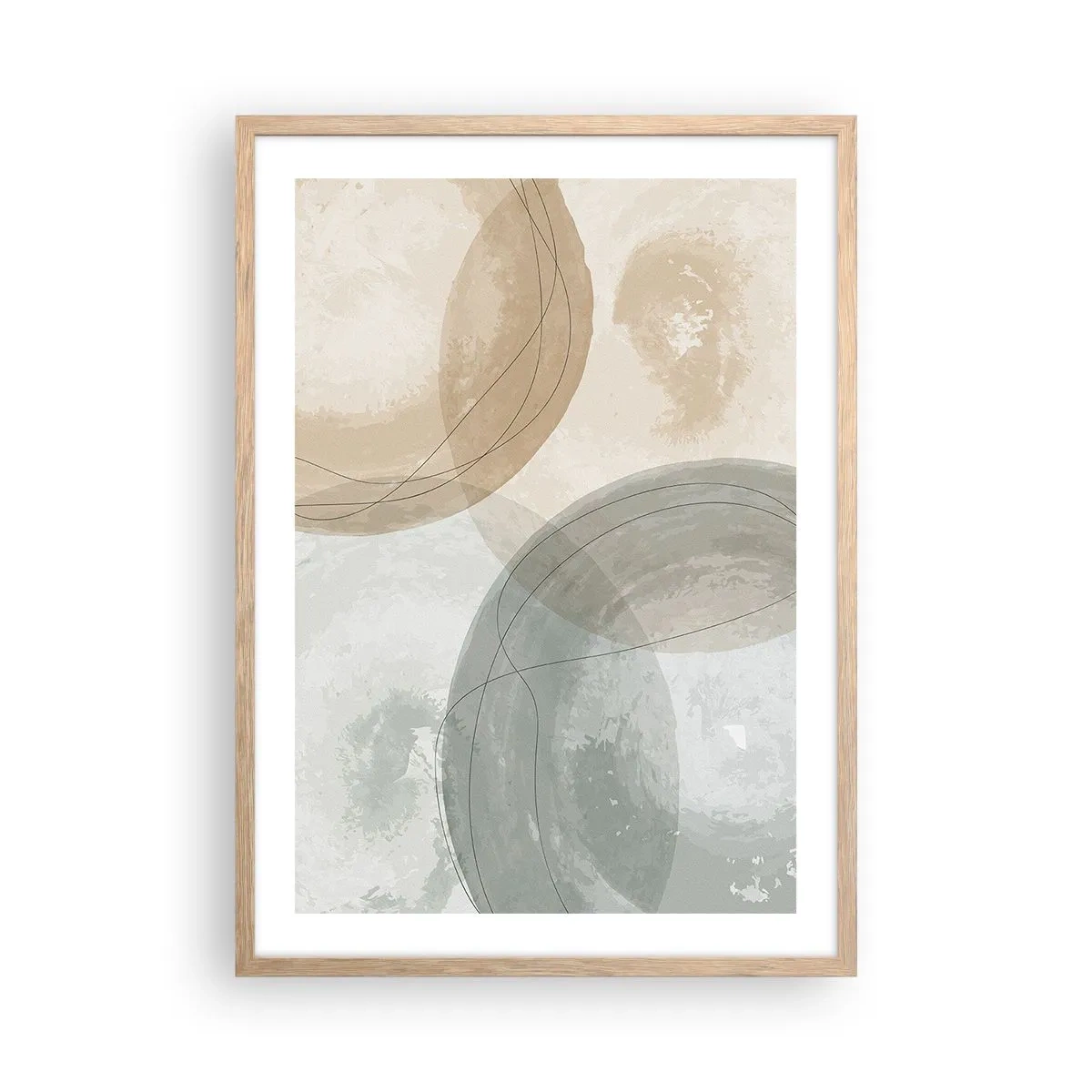 Póster en marco roble claro - Mundos que se entrecruzan - 50x70 cm