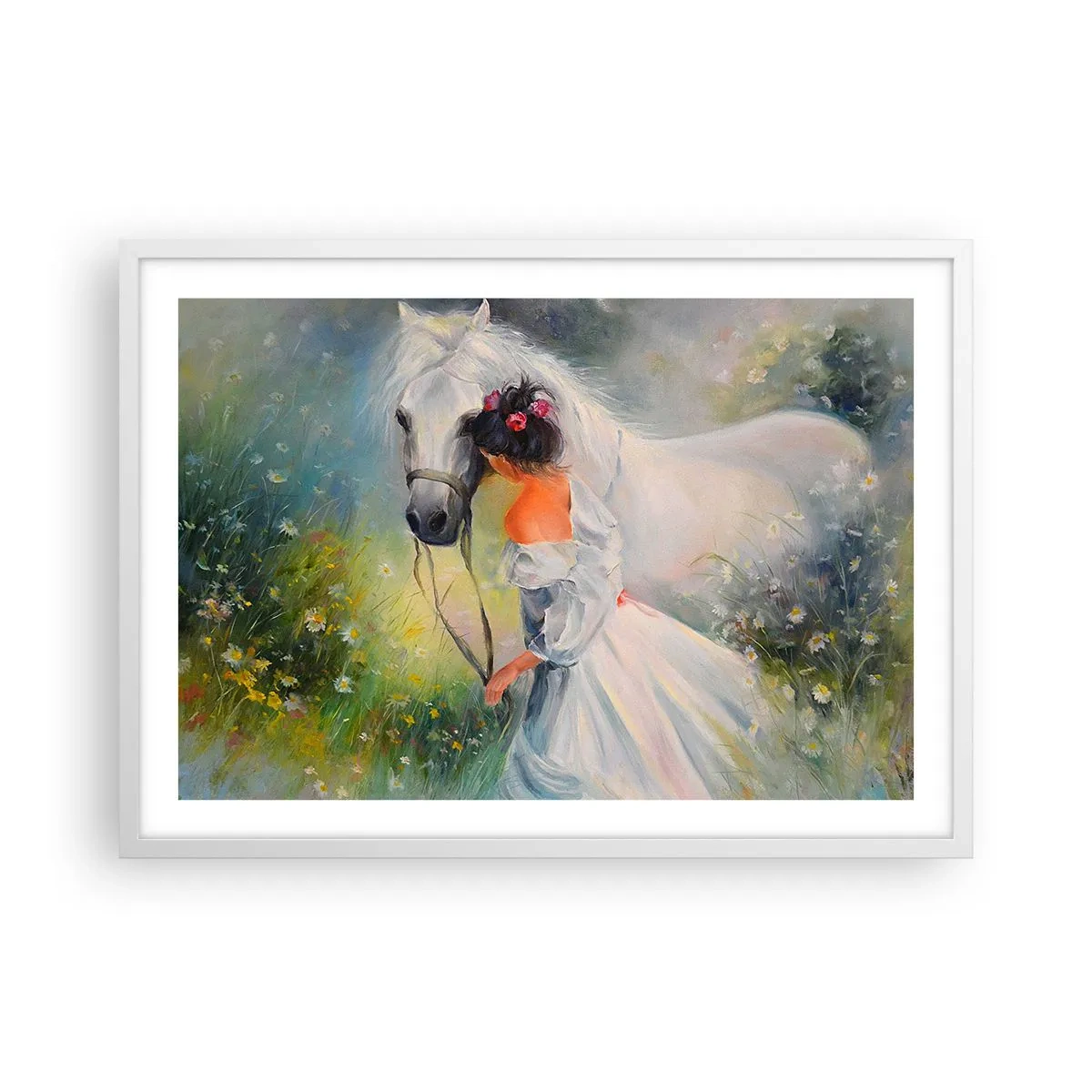 Póster en marco blanco - Como si de un hermoso sueño se tratara - 70x50 cm