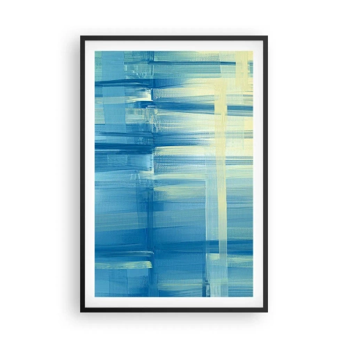 Póster en marco negro - Composición en turquesa - 61x91 cm