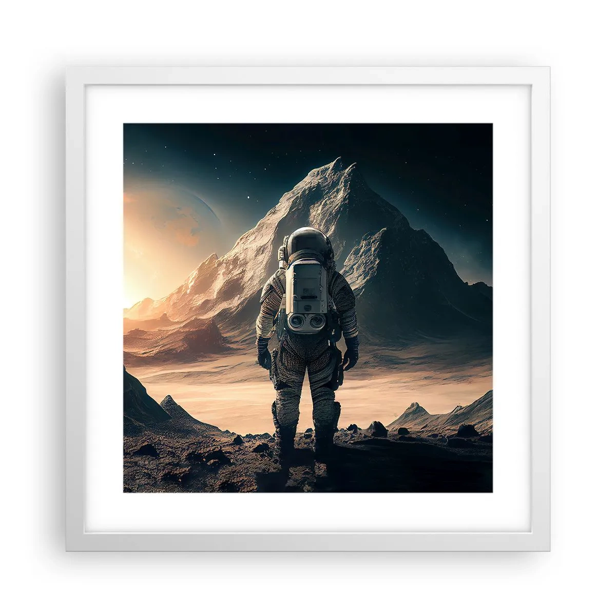 Póster en marco blanco - Un nuevo reto - 40x40 cm