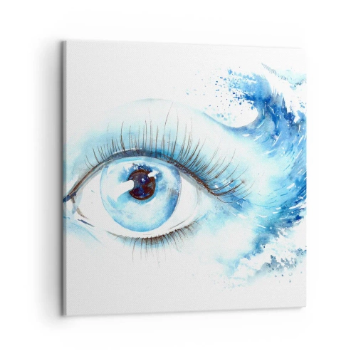 Cuadro sobre lienzo - Impresión de Imagen - Sumérgete en el azul de tu mirada - 50x50 cm