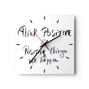 Reloj de pared - Reloj de vidrio - Letras inspiradoras en negro sobre fondo blanco. - 30x30cm - ¿Cómo vivir? - Decoración de pared moderna para salón y dormitorio ARTTOR