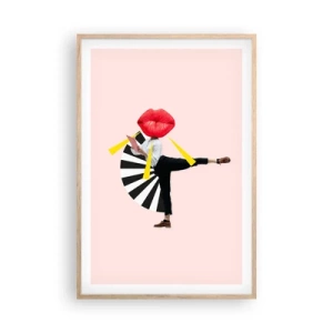 Póster en marco roble claro - Arte pop surrealista - 61x91 cm