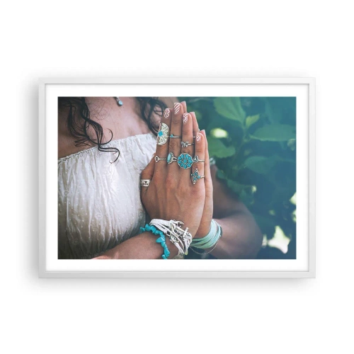 Póster en marco blanco - Conocimiento interior - 70x50 cm