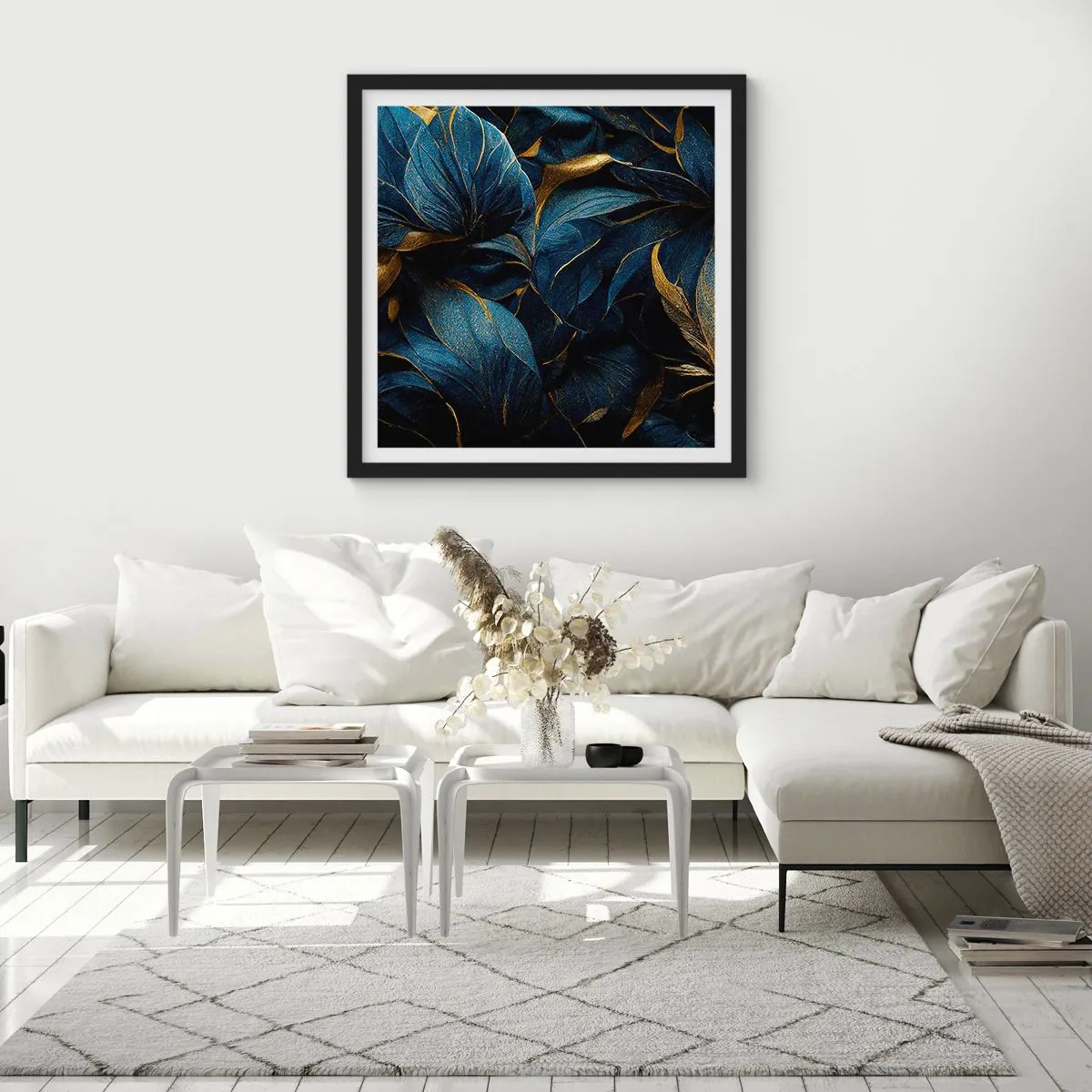 Póster en marco negro - Forradas de oro - 30x30 cm