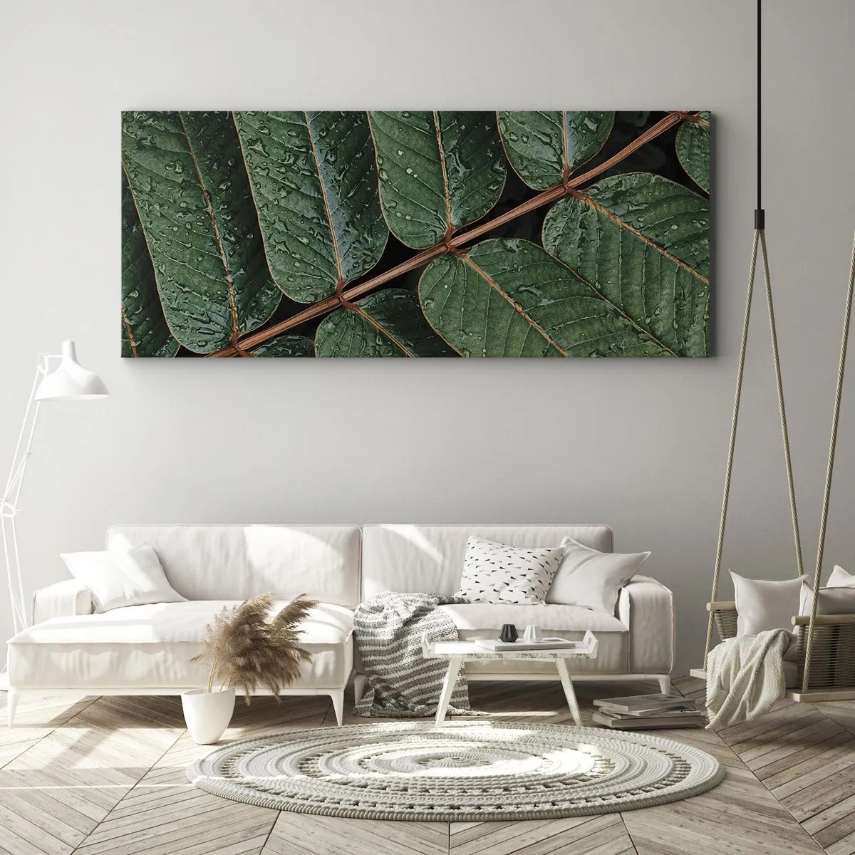 Cuadro sobre lienzo - Impresión de Imagen - En un ritmo verde - 100x40 cm