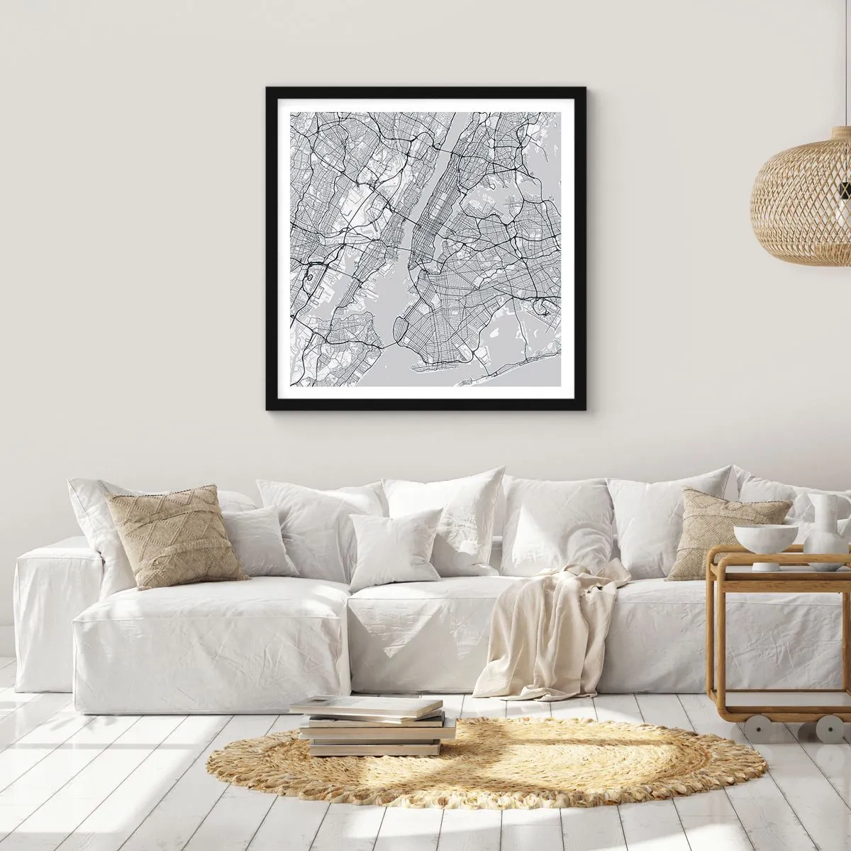 Póster en marco negro - Anatomía de una metrópolis - 30x30 cm