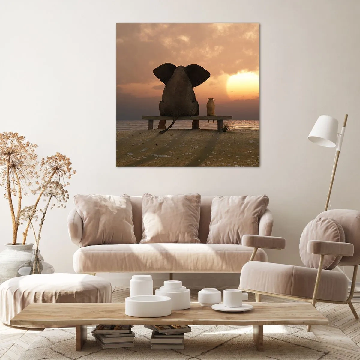 Cuadro sobre lienzo - Impresión de Imagen - Es bueno estar en silencio juntos - 60x60 cm